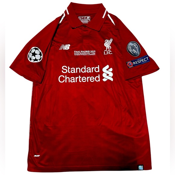 2017/18 retro Liverpool UCL home Mohammed Salah soccer football  NWT
